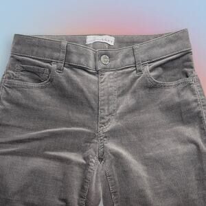 LOFT Women’s 00 / 24 Gray Curvy Straight Corduroy Jeans